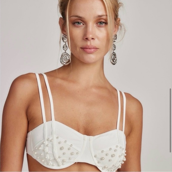 12th Tribe Other - 12th TRIBE PEARL EMBELLISHED BRA BUSTIER